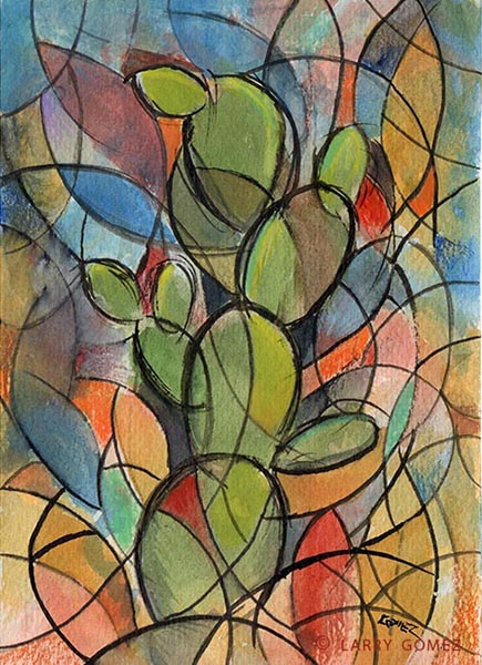Abstracted depiction of the Nopal or Prickly Pear, cactus.